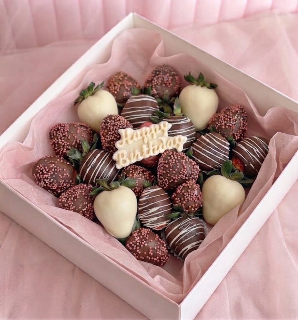 Caja de fresas con chocolate